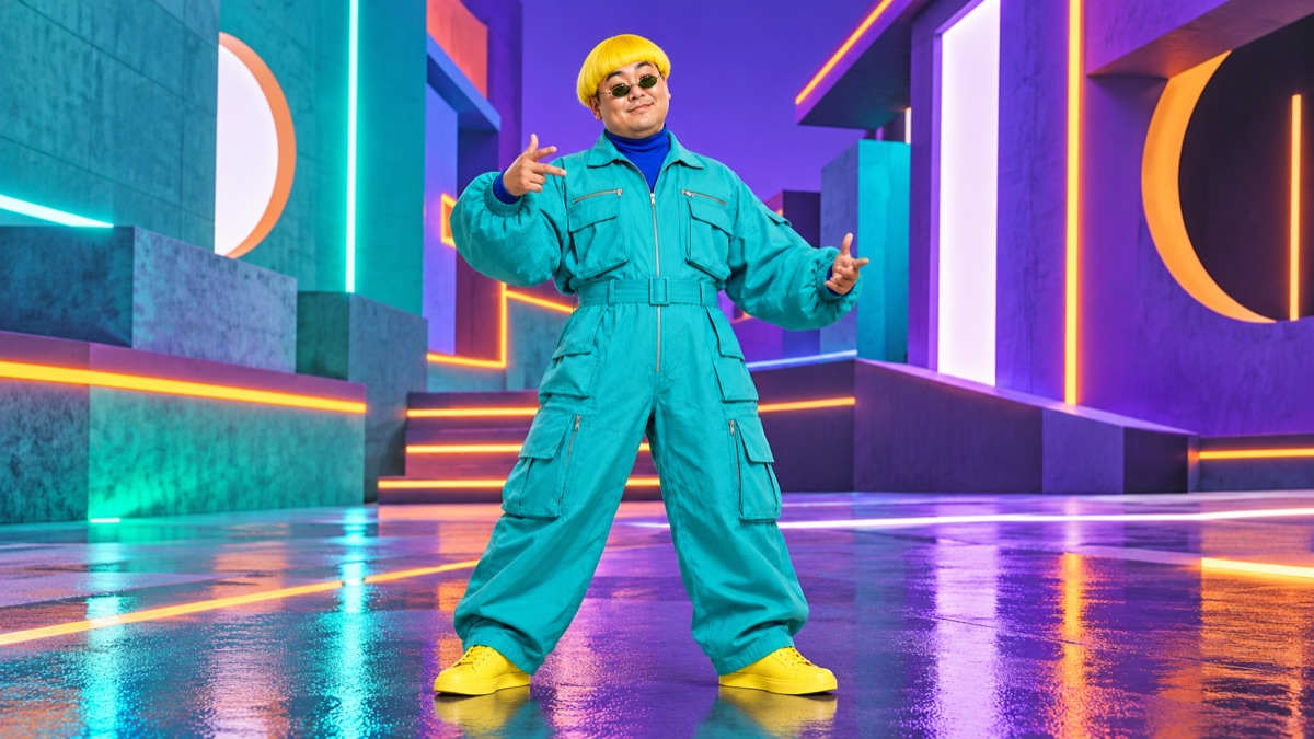 Neon Street fictional-character scene concept, a still image rather than generated video